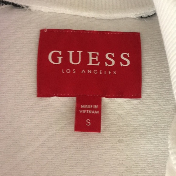 guess zip-up white jacket size small men’s - Picture 3 of 4
